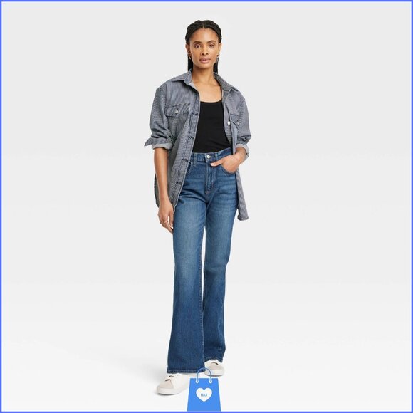 Size 2 - Womens High-Rise Flare Jeans - Universal Thread - Medium Wash - Picture 2 of 7